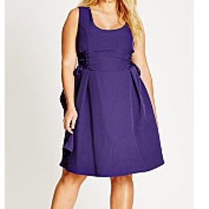 City Chic Corset Side Dress - Royalty - Medium